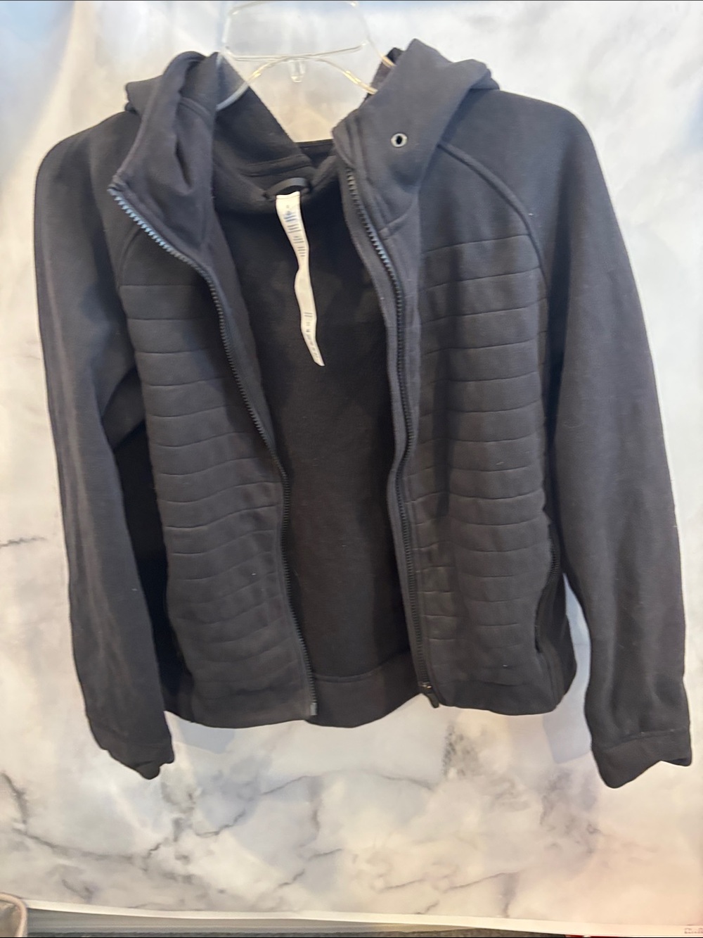 Lululemon Black Quilted Zip-Up Hoodie Jacket
